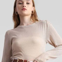 Only Beige Regular Fit Pullover-36