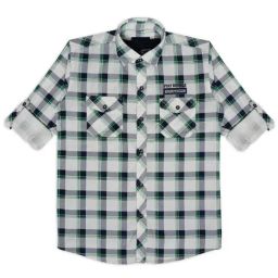 Cavio Kids Black & White Cotton Chequered Full Sleeves Shirt Set-image-39