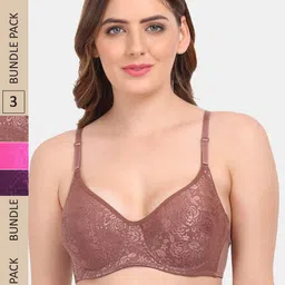 Amour Secret Pack of 3 Non-Padded Underwired Bra-picture-54