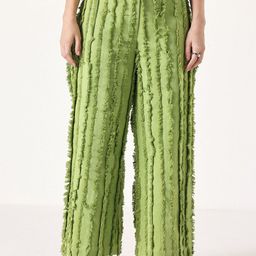 Muvazo Women Textured Relaxed Straight Fit Parallel Trousers-image-89