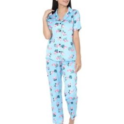 Smarty Pants Blue Satin Print Shirt With Pyjamas-image-25
