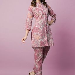 KALINI Printed Mandarin Collar Tunic & Trousers-picture-24