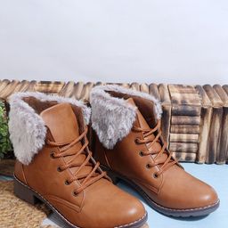 Padchin Women Block Heeled Fur AccentBoots-image-53