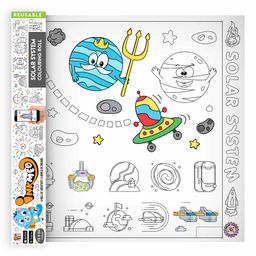 Inkmeo Solar System Giant Reusable Colouring Poster - White-28