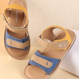 Babyoye Solid Color Velcro Closure Sandals - Cream Navy Blue Olive-picture-16