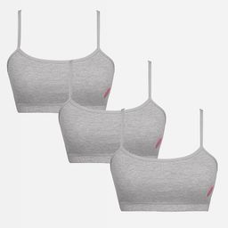 SillySally Pack Of 3 Non Wired & Non Padded Heart Placement Printed Training Bra - Grey-image-61