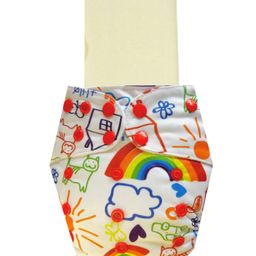 Dumbledo Cloth Diaper Eco-Friendly Reusable Adjustable Free Size Leak Proof Quick Dry Unisex With Insert Pack of 1 - White-21