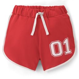 Pine Kids Terry Knit Mid Thigh Length Shorts Number Print - Poppy Red-image-17