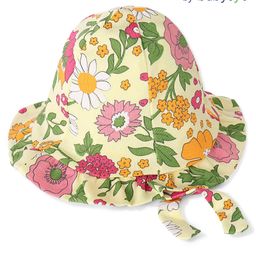 Babyoye  100% Cotton Woven Eco Conscious with Eco Jiva Finish Solid Dyed Caps Floral Print- Cream-picture-8