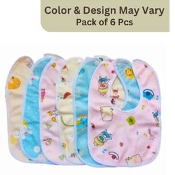 BitFeex Waterproof Feeding Bibs with Snap Button Closure Print- Pack of 6, Color & Design May Vary-21