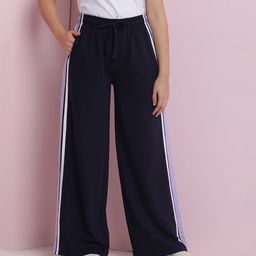Lil Tomatoes Cotton Looper Solid Track Pants - Navy Blue-image-2