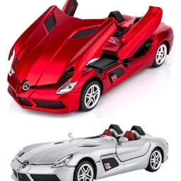Magicwand 1:32 Scale Die-Cast Metal M.E.R.C.E.D.E.S SLR Car with Openable Doors,Pull Back Action,Blinking Lights Pack of 1 Random Color-13