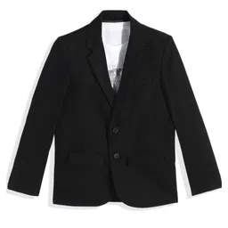 Charchit Cotton Blend Woven Full Sleeves Solid Blazer With Inner Tee Set - Black-picture-30