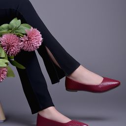 Shoetopia Geometric Designed Ballerinas - Red-image-97