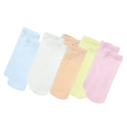 The little lookers Cotton Pack Of 5 Solid Socks - Multi Colour-picture-1