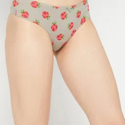 Clovia Pack Of 3 Printed Cotton Low-Rise Thongs Briefs image 4