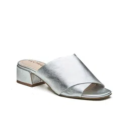 Peach Flores Hawaii Women Leather Block Mules-29