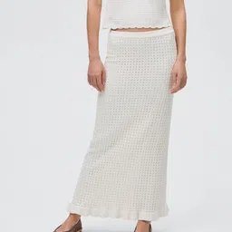MANGO Self-Design Knitted Maxi Skirt-12
