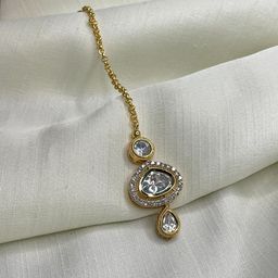 Anouk Gold-Plated Artificial Stones Studded Maang Tikka-picture-14