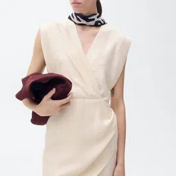 MANGO V-Neck Wrap Dress-38