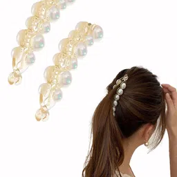 MAJESTIQUE Set of 2 Beaded Banana Clip-10