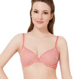 Amante Pink Padded Under Wired Seamless Bra-image-48