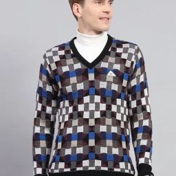 Monte Carlo Multicolored Regular Fit Striped Pullover-image-88