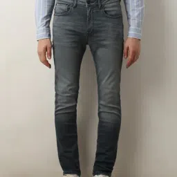 SELECTED HOMME Blue Slim Fit Heavily Washed Jeans-image-66