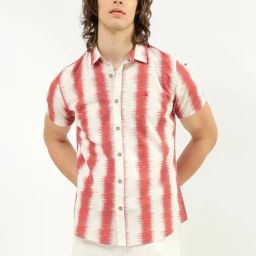 United Colors of Benetton Red Regular Fit Printed Pure Cotton Shirt-image-39