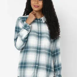 American Eagle Outfitters Blue & White Check Shirt-image-99