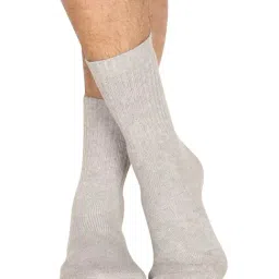 Jockey Light Grey Ribbed Crew Socks-image-1