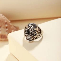 Bold by Priyaasi Happy Skull Black Casual Ring for Men-32