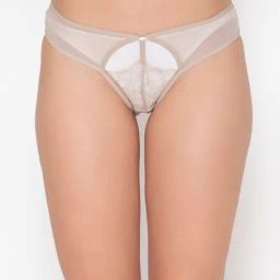 Clovia Beige Lace Bikini Panty-image-17