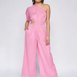 Global Desi Pink Full Length Jumpsuit-image-42