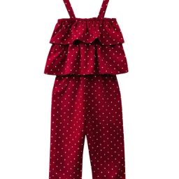 A.T.U.N. Maroon & White Printed Jumpsuit-image-127