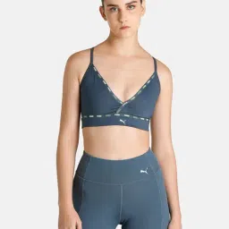 Puma Grey Printed Sports Bra-image-80