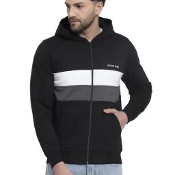 Kalt Black Full Sleeves Hooded Sweatshirt-image-87