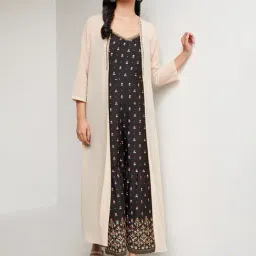 Global Desi Beige High-Low Shrug-image-3