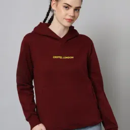 GRIFFEL Maroon Printed Sweatshirt-image-3