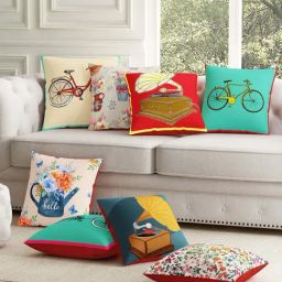 SEJ by Nisha Gupta Multicolor Polyester Cushion Cover - Set of 8-29
