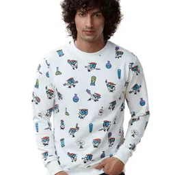The Souled Store White Regular Fit Dexter Print Sweatshirt-image-45
