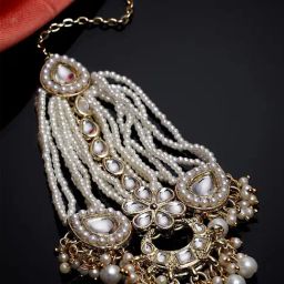 Karatcart Gold Plated Pearl Studded Kundan Jhoomar for Women-34