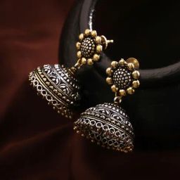 Priyaasi Unveiled Dual-Plated Jhumki Earrings-image-39