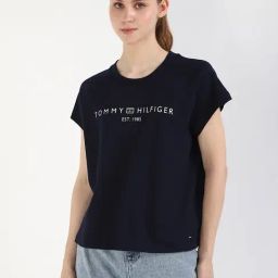 TOMMY HILFIGER Navy Cotton Typography Short Sleeve T-Shirt-image-28