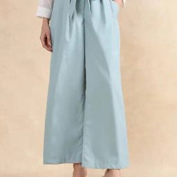 RAREISM Teal Blended Solid Trousers-image-8