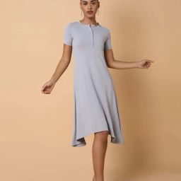 SHOWOFF Grey A-Line Dress-image-83