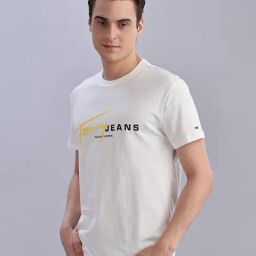TOMMY HILFIGER White Cotton Regular Fit Logo T-Shirt-picture-45