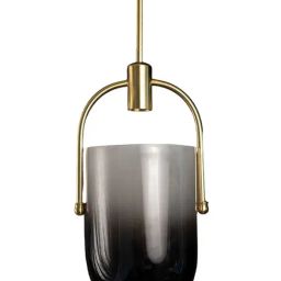 Whispering Homes Tura Contemporary Brass and Black Gradient Glass Pendant Light-image-6