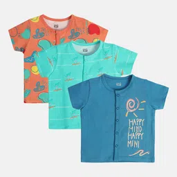 MINI KLUB Infant Boys Pack Of 3 Printed Pure Cotton Jhablas 26BBFV703-10