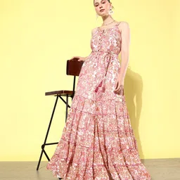 QUIERO Printed Waist Tie-Ups Basic Jumpsuit-51